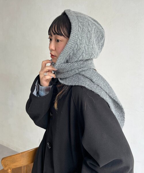 フード付きニットマフラー（マフラー）｜CPCM（シーピーシーエム）の