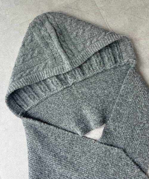 CPCM（シーピーシーエム）の「フード付きニットマフラー（マフラー・レディース・アイボリー/グレー/レッド/ブラック・FREE）」の16枚目の写真