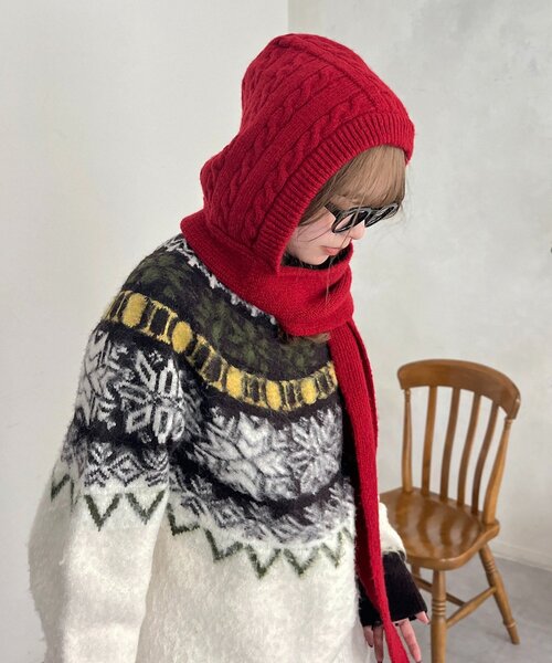 フード付きニットマフラー（マフラー）｜CPCM（シーピーシーエム）の