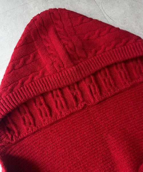 CPCM（シーピーシーエム）の「フード付きニットマフラー（マフラー・レディース・アイボリー/グレー/レッド/ブラック・FREE）」の5枚目の写真