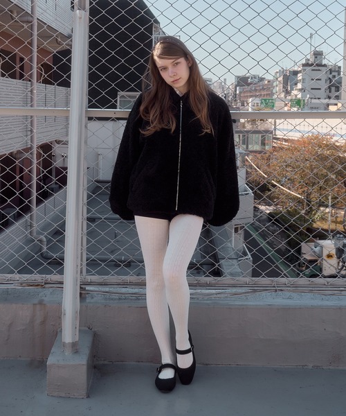 mieya mieya（ミーヤミーヤ）の「【mieya mieya】POODLE BOOA COAT/プードルボアコート（ブルゾン・レディース・ブラック/ホワイト・FREE）」の20枚目の写真
