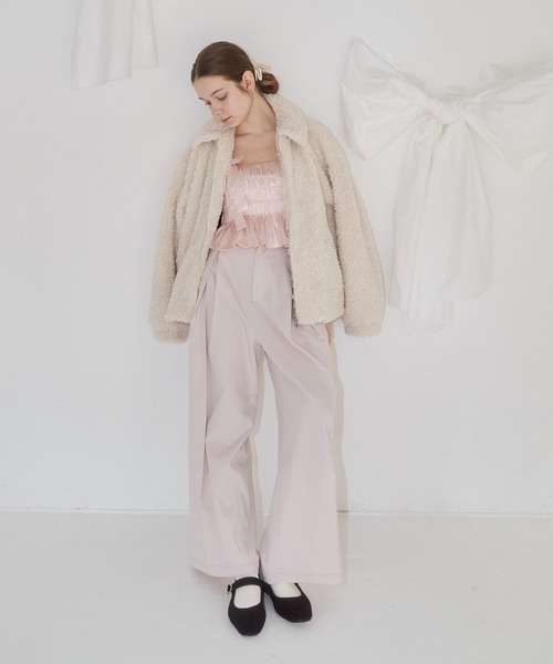 mieya mieya（ミーヤミーヤ）の「【mieya mieya】POODLE BOOA COAT/プードルボアコート（ブルゾン・レディース・ブラック/ホワイト・FREE）」の11枚目の写真