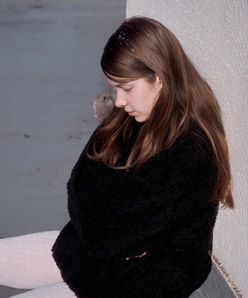mieya mieya（ミーヤミーヤ）の「【mieya mieya】POODLE BOOA COAT/プードルボアコート（ブルゾン・レディース・ブラック/ホワイト・FREE）」の19枚目の写真