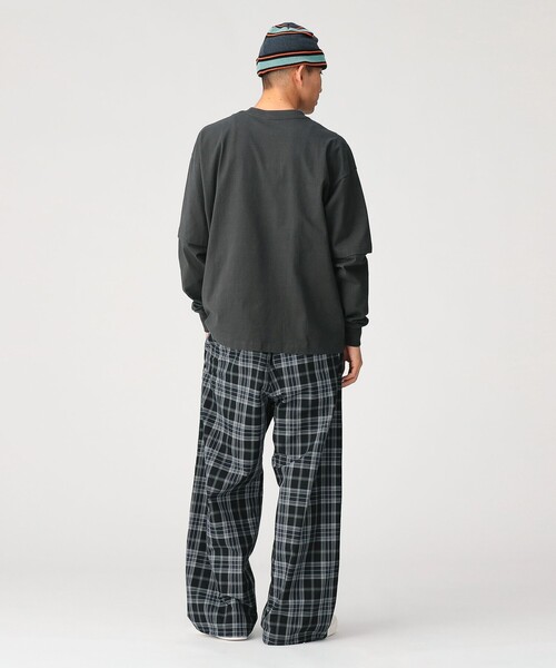 BEAMS（ビームス）の「チェック ワイド イージーパンツ【ワイドストレートフィット】（その他パンツ・メンズ・ベージュ/ブラック・S/XL/L/M）」の12枚目の写真