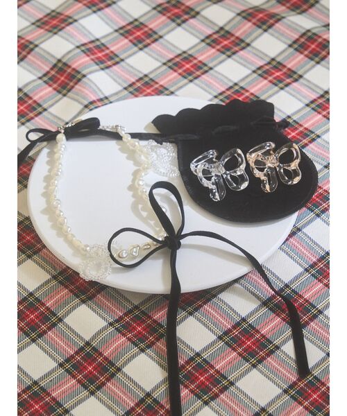 merry jenny(メリージェニー)の「clear ribbon ring(リング・レディース・クリア/ベージュ・FREE)」の3枚目の写真