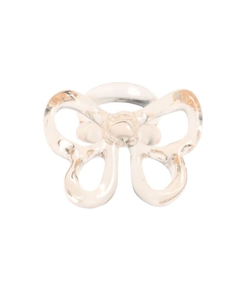 merry jenny(メリージェニー)の「clear ribbon ring(リング・レディース・クリア/ベージュ・FREE)」の4枚目の写真