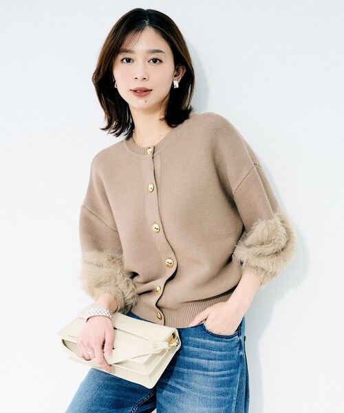 UNTITLED(アンタイトル)の「【TORRAZZO DONNA】ファースリーブ2wayプルオーバー(Tシャツ/カットソー・レディース・ブラウン系その他/ベージュ・02)」の2枚目の写真