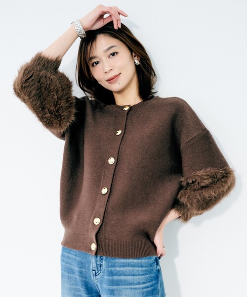 UNTITLED(アンタイトル)の「【TORRAZZO DONNA】ファースリーブ2wayプルオーバー(Tシャツ/カットソー・レディース・ブラウン系その他/ベージュ・02)」の1枚目の写真