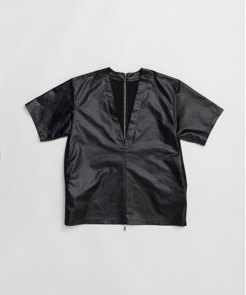 PRANK PROJECT（プランクプロジェクト）の「レザーライクオーバーT / Leather-like Over T（Tシャツ/カットソー・レディース・ブラック/アイボリー・FREE）」の19枚目の写真