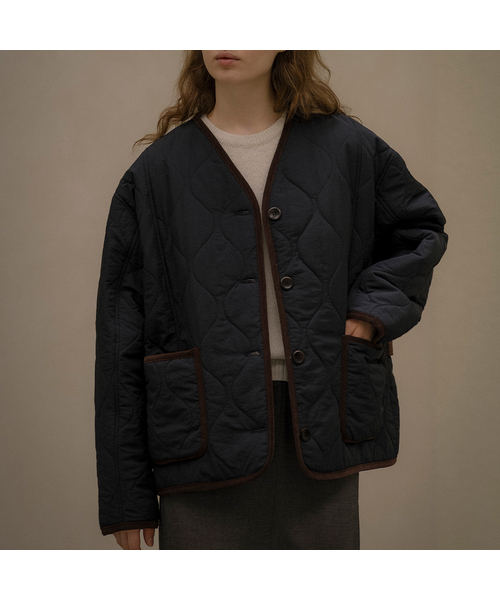 KNOWNBETTER（ノウンベター）の「Field wave quilting jacket [KNFW05JP07]_[2color]（ダウンジャケット/コート・レディース・ネイビー/Beige・FREE）」の2枚目の写真
