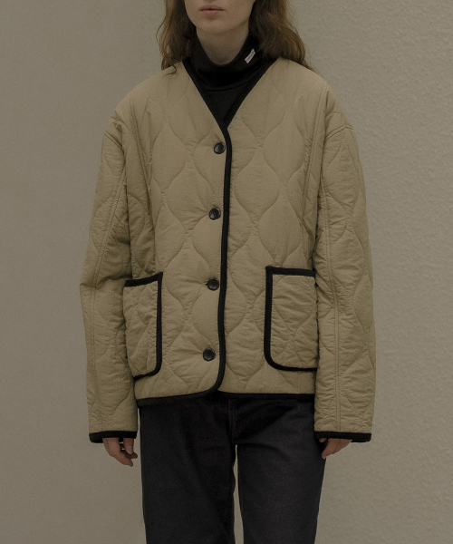 KNOWNBETTER（ノウンベター）の「Field wave quilting jacket [KNFW05JP07]_[2color]（ダウンジャケット/コート・レディース・ネイビー/Beige・FREE）」の4枚目の写真
