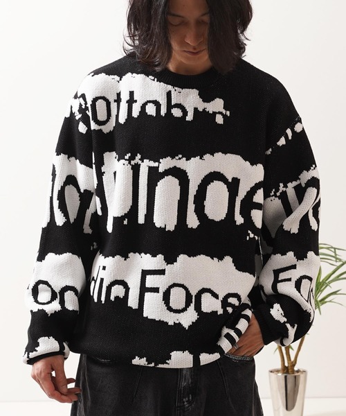 Kazu　ロゴ　ジャガード　クルーネック　プルオーバー　春ニット ロゴ ジャガード クルーニット / Logo Jacquard Crew Neck Knit