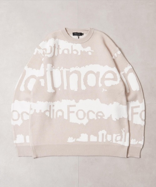 1111clothing(ワンフォークロージング)の「ロゴ ジャガード クルーニット / Logo Jacquard Crew Neck Knit(ニット/セーター・メンズ・ベージュ/ブラック・M/L)」の19枚目の写真