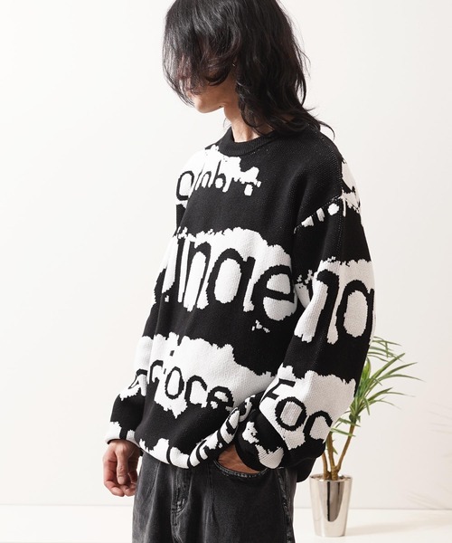 1111clothing(ワンフォークロージング)の「ロゴ ジャガード クルーニット / Logo Jacquard Crew Neck Knit(ニット/セーター・メンズ・ベージュ/ブラック・M/L)」の16枚目の写真