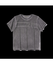 CROP LUNA WASHED SIGNATURE APPLIQUE T-SHIRT_COCOA GREY