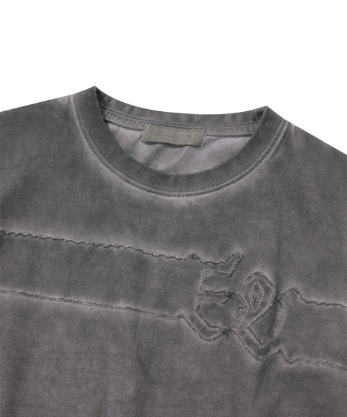 EPISODE UNTITLED（エピソードアンタイトルド）の「CROP LUNA WASHED SIGNATURE APPLIQUE T-SHIRT_COCOA GREY（Tシャツ/カットソー・レディース・その他・1）」の3枚目の写真
