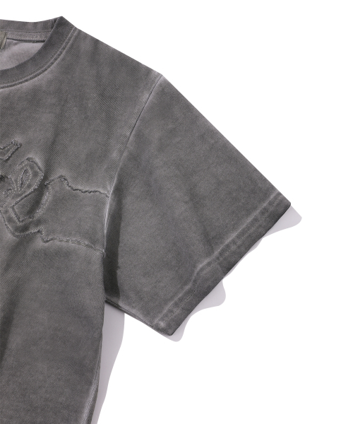 EPISODE UNTITLED（エピソードアンタイトルド）の「CROP LUNA WASHED SIGNATURE APPLIQUE T-SHIRT_COCOA GREY（Tシャツ/カットソー・レディース・その他・1）」の5枚目の写真