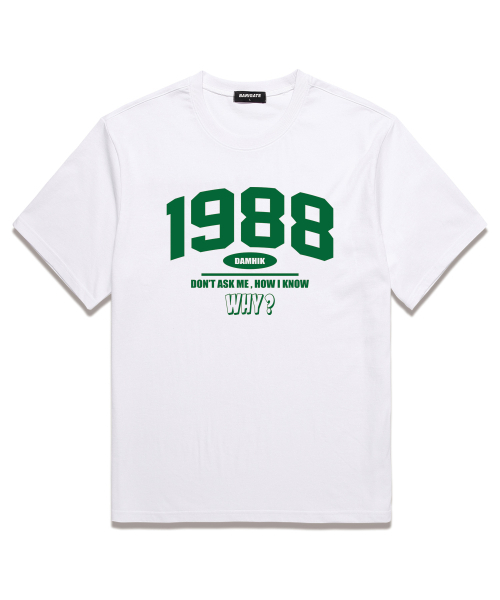 BARIGATE(バリゲート)の「1988 WHY オーバーサイズ 半袖Tシャツ (BS024) ホワイト/グリーン(Tシャツ/カットソー・レディース・その他・SMALL/MEDIUM/LARGE/X-LARGE/XX-LARGE)」の1枚目の写真