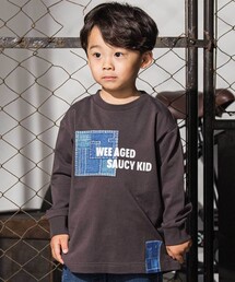 WASK | デニム風プリントバスク天竺BIGTシャツ(110~160cm)(Tシャツ/カットソー)
