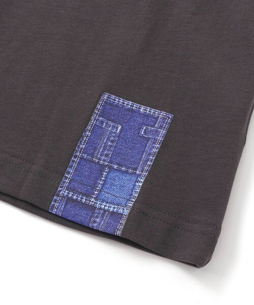 WASK（ワスク）の「デニム風プリントバスク天竺BIGTシャツ(110~160cm)（Tシャツ/カットソー・キッズ・オフホワイト/グレー・160cm/140cm/150cm）」の13枚目の写真