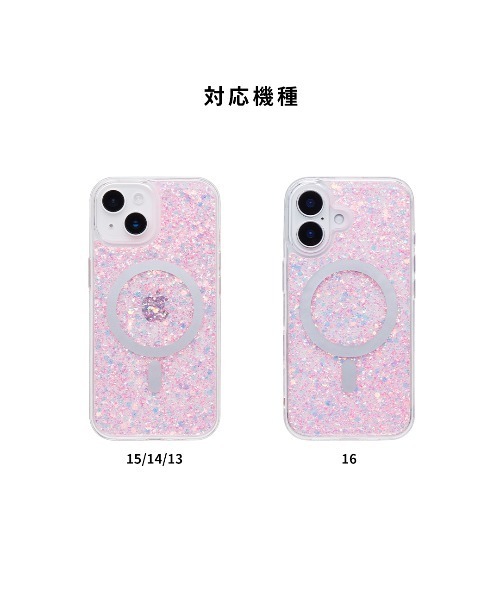 Hamee(ハミィ)の「iPhone 16/15/14/13 専用 PHONEAR twinkle MagSafe対応 グリッター iPhone ケース(スマホケース/カバー・レディース・その他1/その他2/ピンク系その他2/ピンク/イエロー系その他2/イエロー×グリーン・iPhone 13/14/15/iPhone 16)」の7枚目の写真