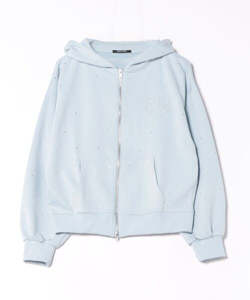 one way（ワンウェイ）の「ビジューまみれパーカー（パーカー・レディース・グレー/チャコールグレー/ブルー/ホワイト・FREE）」の8枚目の写真