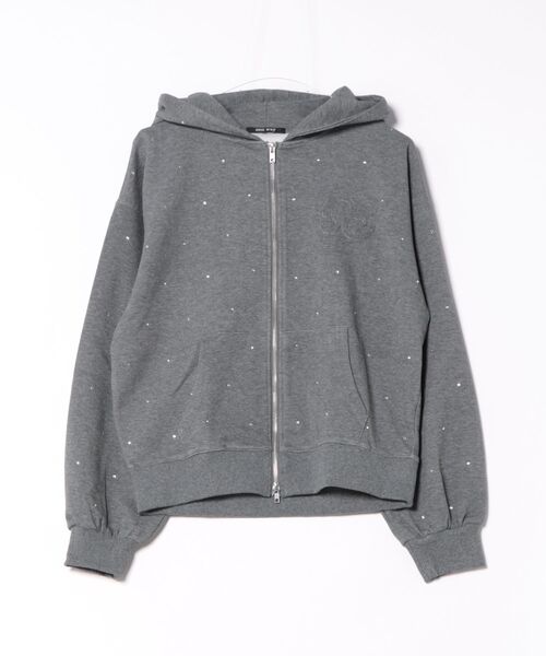 one way（ワンウェイ）の「ビジューまみれパーカー（パーカー・レディース・グレー/チャコールグレー/ブルー/ホワイト・FREE）」の6枚目の写真