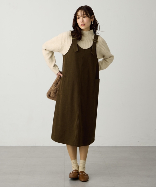 Petit Honfleur(プチオンフルール)の「コーデュロイジャンスカワンピース(ワンピース・レディース・カーキ/ベージュ・9号/11号/13号)」の8枚目の写真