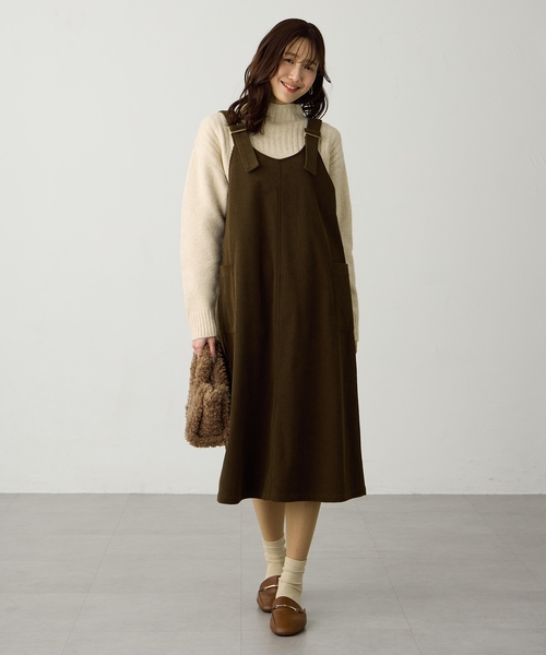 Petit Honfleur(プチオンフルール)の「コーデュロイジャンスカワンピース(ワンピース・レディース・カーキ/ベージュ・9号/11号/13号)」の10枚目の写真