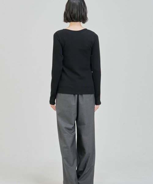 Nora Lily elle(ノラリリーエル)の「【Nora Lily】「elle」Fit Silhouette Layered Cardigan(Set)(Tシャツ/カットソー・レディース・ブラウン/グレー/ブラック・FREE)」の9枚目の写真