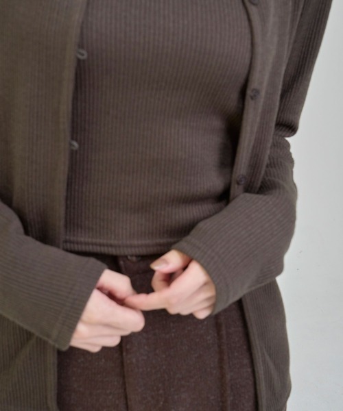 Nora Lily elle(ノラリリーエル)の「【Nora Lily】「elle」Fit Silhouette Layered Cardigan(Set)(Tシャツ/カットソー・レディース・ブラウン/グレー/ブラック・FREE)」の21枚目の写真