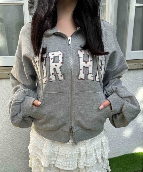 PHILLY(フィリー)の「《セットアップ可能★》フラワーパッチロゴジップパーカー(パーカー・レディース・アイボリー/グレー・FREE)」の14枚目の写真