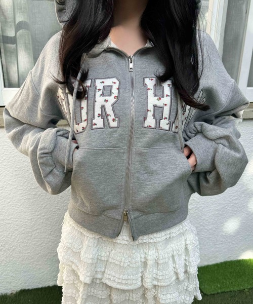 PHILLY(フィリー)の「《セットアップ可能★》フラワーパッチロゴジップパーカー(パーカー・レディース・アイボリー/グレー・FREE)」の16枚目の写真