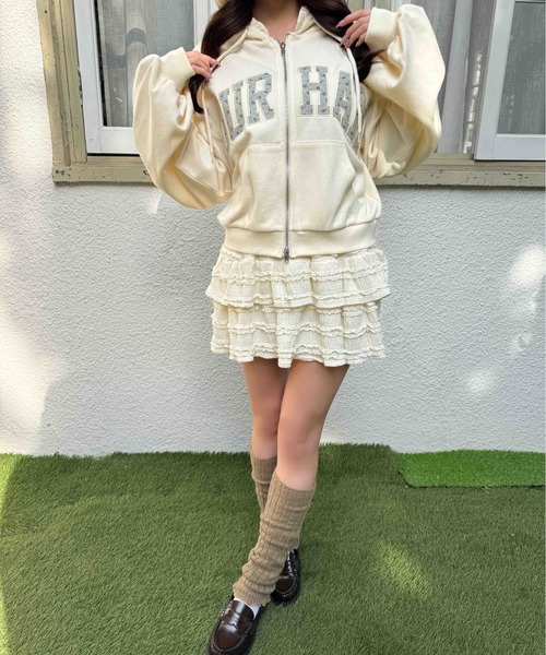 PHILLY(フィリー)の「《セットアップ可能★》フラワーパッチロゴジップパーカー(パーカー・レディース・アイボリー/グレー・FREE)」の5枚目の写真