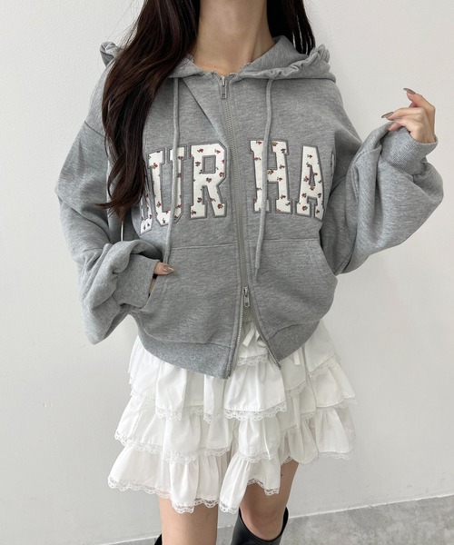 PHILLY(フィリー)の「《セットアップ可能★》フラワーパッチロゴジップパーカー(パーカー・レディース・アイボリー/グレー・FREE)」の17枚目の写真