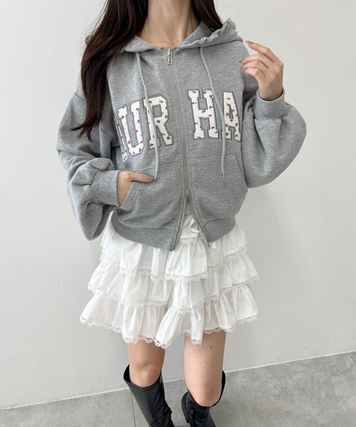 PHILLY(フィリー)の「《セットアップ可能★》フラワーパッチロゴジップパーカー(パーカー・レディース・アイボリー/グレー・FREE)」の18枚目の写真