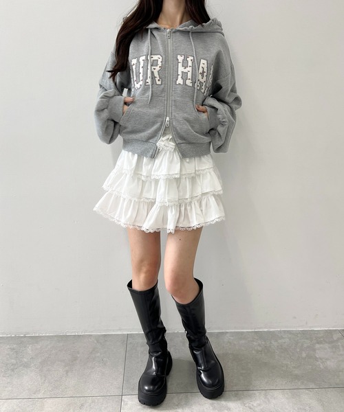 PHILLY(フィリー)の「《セットアップ可能★》フラワーパッチロゴジップパーカー(パーカー・レディース・アイボリー/グレー・FREE)」の19枚目の写真