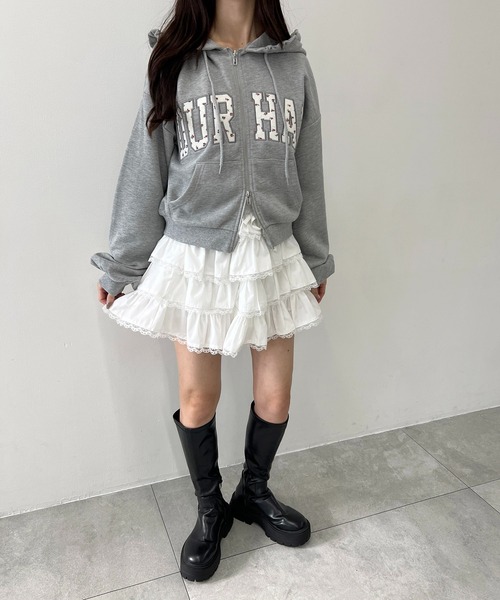 PHILLY(フィリー)の「《セットアップ可能★》フラワーパッチロゴジップパーカー(パーカー・レディース・アイボリー/グレー・FREE)」の20枚目の写真