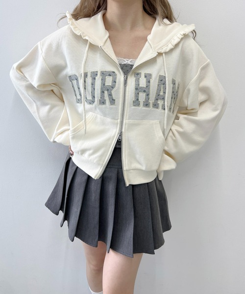 PHILLY(フィリー)の「《セットアップ可能★》フラワーパッチロゴジップパーカー(パーカー・レディース・アイボリー/グレー・FREE)」の7枚目の写真