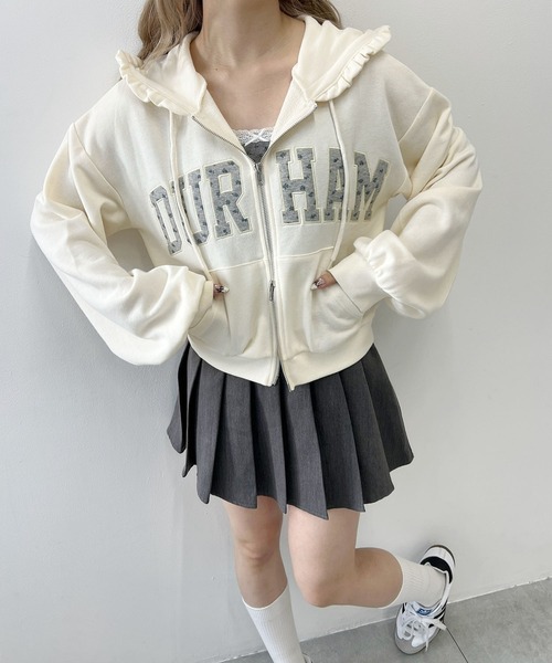 PHILLY(フィリー)の「《セットアップ可能★》フラワーパッチロゴジップパーカー(パーカー・レディース・アイボリー/グレー・FREE)」の10枚目の写真