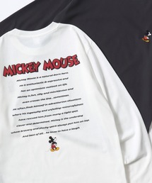 2026SS Disney/ディズニー フロント/バックプリント ワンポイント刺繍 ロングスリーブTシャツ レディース メンズ