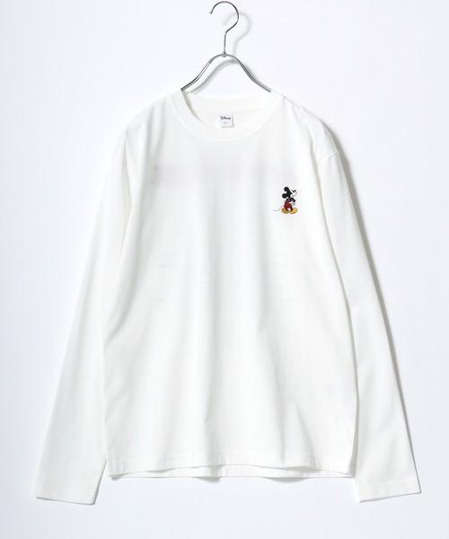 Disney(ディズニー)の「2026SS Disney/ディズニー フロント/バックプリント ワンポイント刺繍 ロングスリーブTシャツ レディース メンズ(Tシャツ/カットソー・レディース・アイボリー/サックスブルー/アッシュグレー/スミクロ・M/L/LL)」の5枚目の写真
