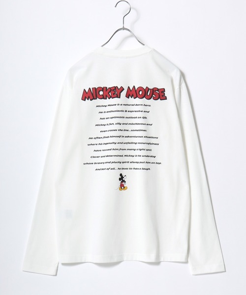 Disney(ディズニー)の「2026SS Disney/ディズニー フロント/バックプリント ワンポイント刺繍 ロングスリーブTシャツ レディース メンズ(Tシャツ/カットソー・レディース・アイボリー/サックスブルー/アッシュグレー/スミクロ・M/L/LL)」の6枚目の写真