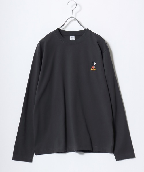 Disney(ディズニー)の「2026SS Disney/ディズニー フロント/バックプリント ワンポイント刺繍 ロングスリーブTシャツ レディース メンズ(Tシャツ/カットソー・レディース・アイボリー/サックスブルー/アッシュグレー/スミクロ・M/L/LL)」の7枚目の写真