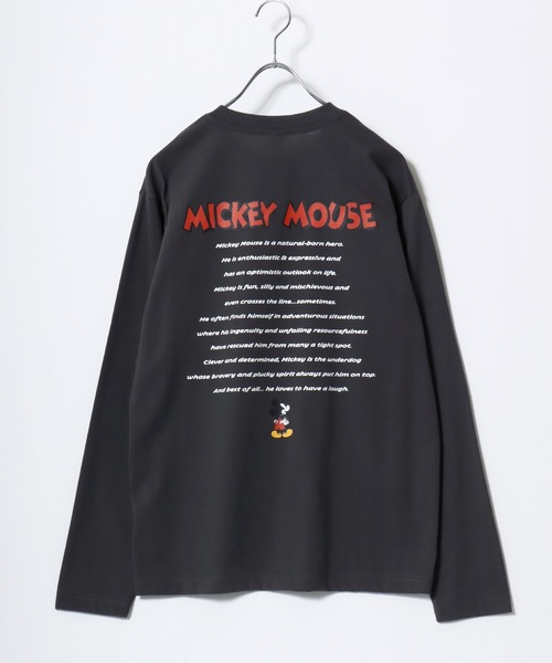 Disney(ディズニー)の「2026SS Disney/ディズニー フロント/バックプリント ワンポイント刺繍 ロングスリーブTシャツ レディース メンズ(Tシャツ/カットソー・レディース・アイボリー/サックスブルー/アッシュグレー/スミクロ・M/L/LL)」の8枚目の写真