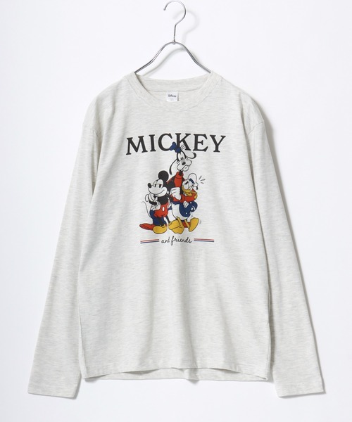 Disney(ディズニー)の「2026SS Disney/ディズニー フロント/バックプリント ワンポイント刺繍 ロングスリーブTシャツ レディース メンズ(Tシャツ/カットソー・レディース・アイボリー/サックスブルー/アッシュグレー/スミクロ・M/L/LL)」の9枚目の写真