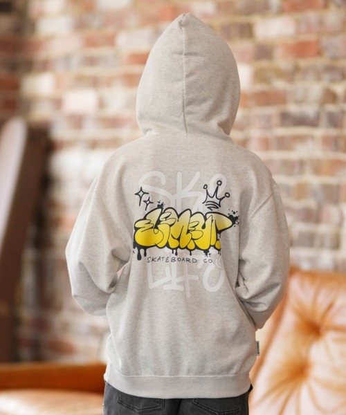 ELEMENT(エレメント)の「ELEMENT/エレメント TAGGING HOOD YOUTH キッズ パーカー BG025020(パーカー・キッズ・チャコールグレー/ホワイト・130cm/140cm/150cm/160cm)」の5枚目の写真