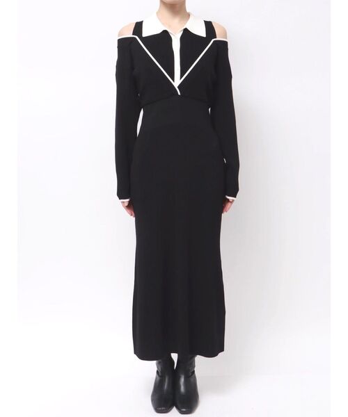 LAGUNAMOON（ラグナムーン）の「ラインディティールナローニットワンピース（ワンピース・レディース・ブラック・SMALL/MEDIUM）」の14枚目の写真