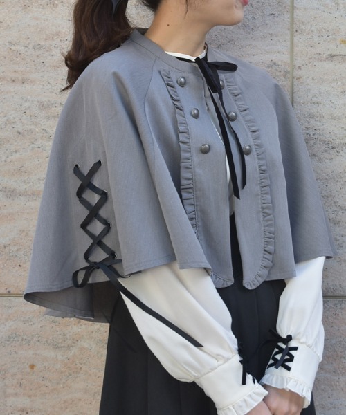 W釦レースアップケープ（ベスト）｜axes femme（アクシーズファム）の