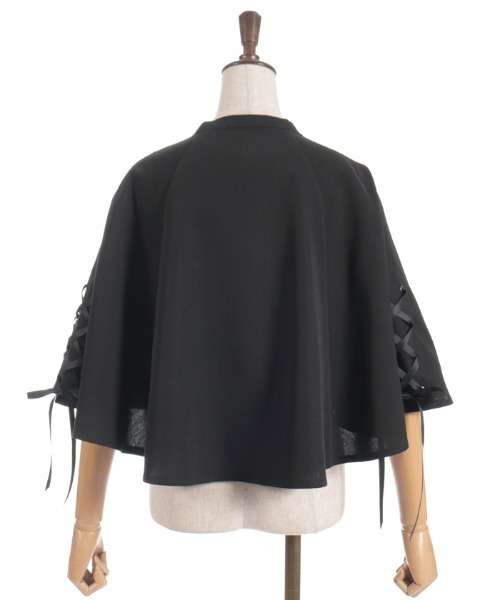 axes femme（アクシーズファム）の「Ｗ釦レースアップケープ（ベスト・レディース・グレー/ブラック/ブルーグリーン・FREE）」の16枚目の写真